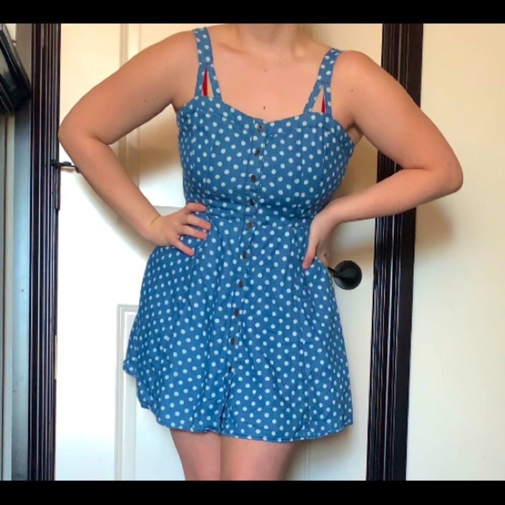 Polka dot button up dress!!!